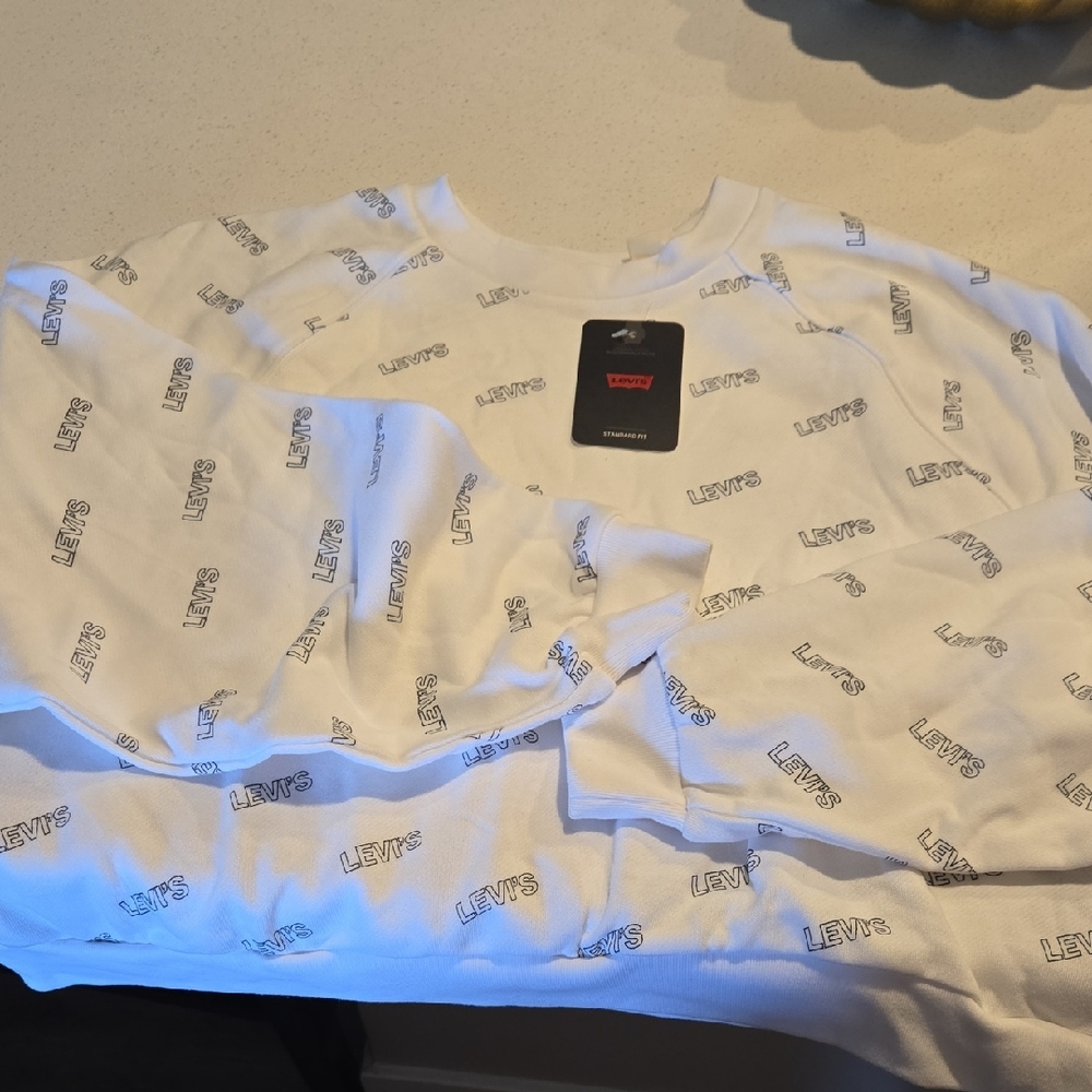Levi's White All-Over Logo Sweatshirt